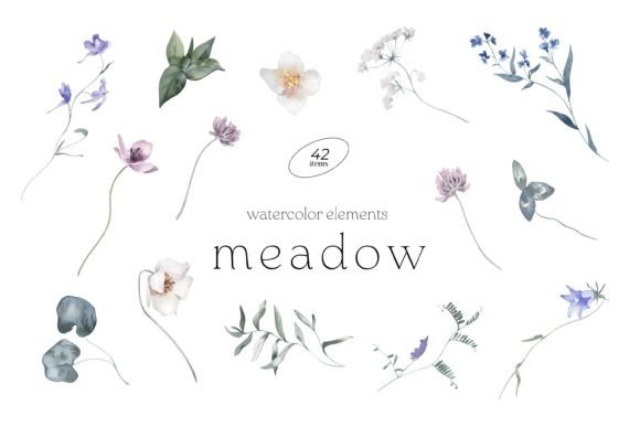 Download Meadow Watercolor DIY Elements - Color Collection